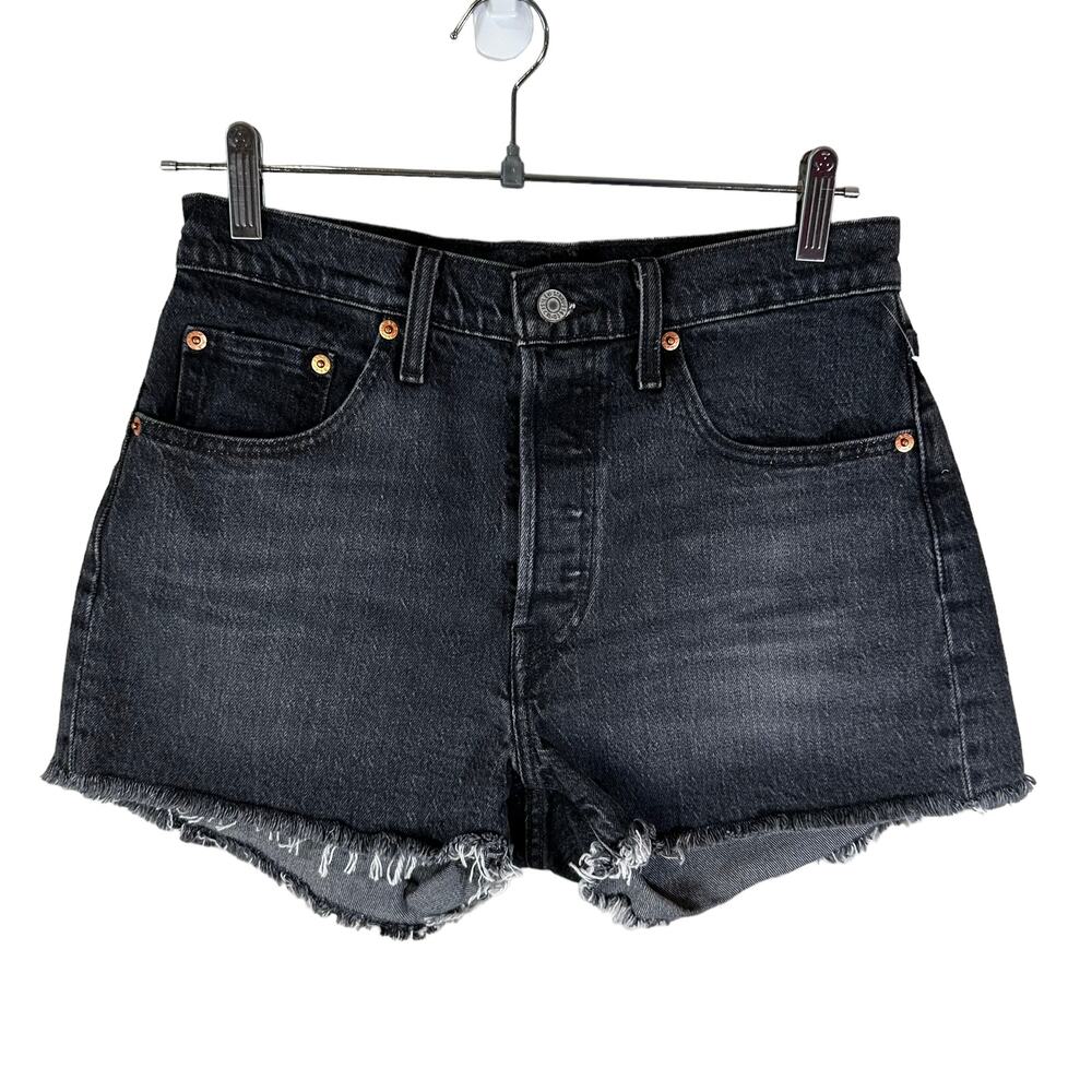 Levi's New Women's 501 High Rise Shorts Button Fly Denim Shorts Black Size 28